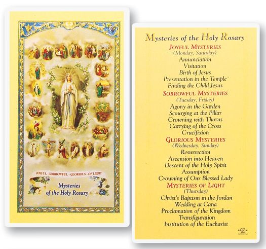 Mysteries of the Holy Rosary Holy Cards