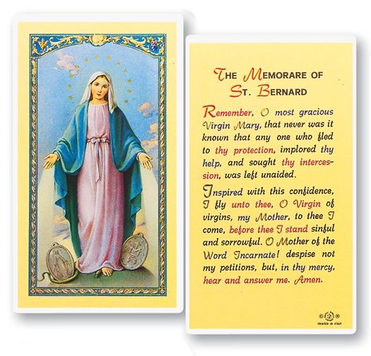 The Memorare of St. Bernard( Our Lady of Grace) Holy Cards