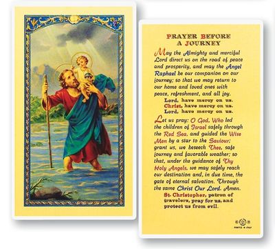 St. Christopher - Prayer Before A Journey Holy Cards