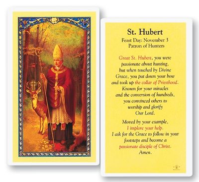 St. Hubert (Patron of Hunters) Holy Cards