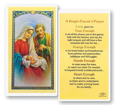 A Single Parent&#39;s Prayer Holy Cards
