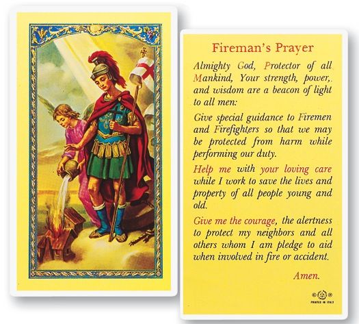 St. Florian (Firefighter&#39;s Prayer) Holy Cards