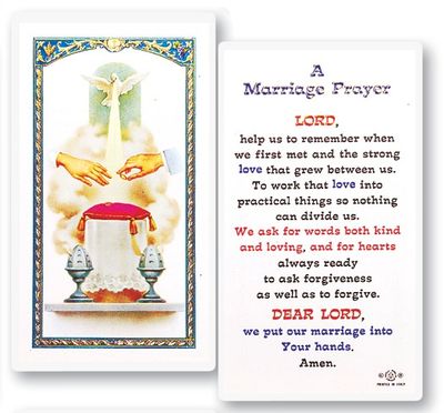 A Marriage Prayer Holy Cards