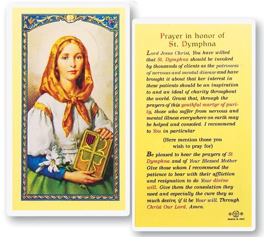St. Dymphna Holy Cards