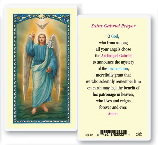 St. Gabriel the Archangel Holy Cards