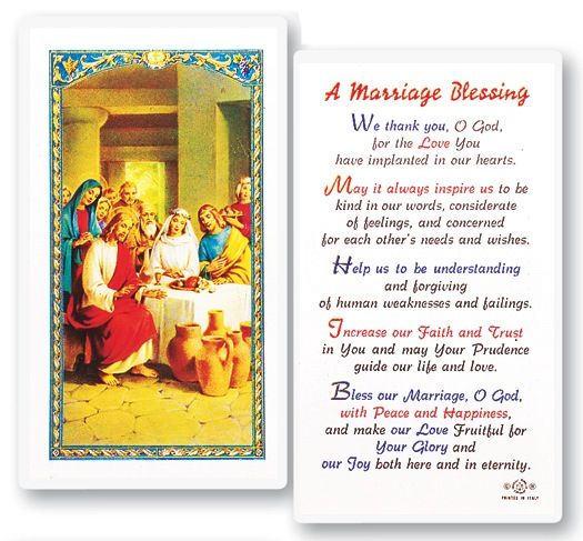 A Marriage Blessing Holy Cards
