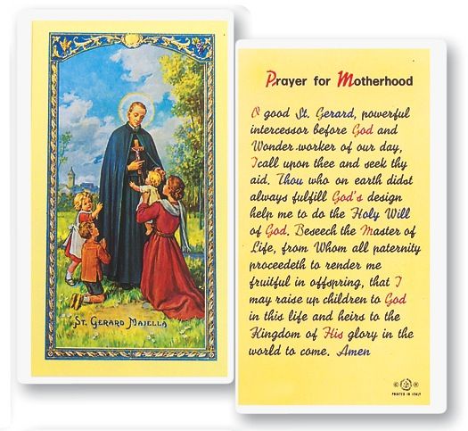 St. Gerard (Prayer for Motherhood) Holy Cards