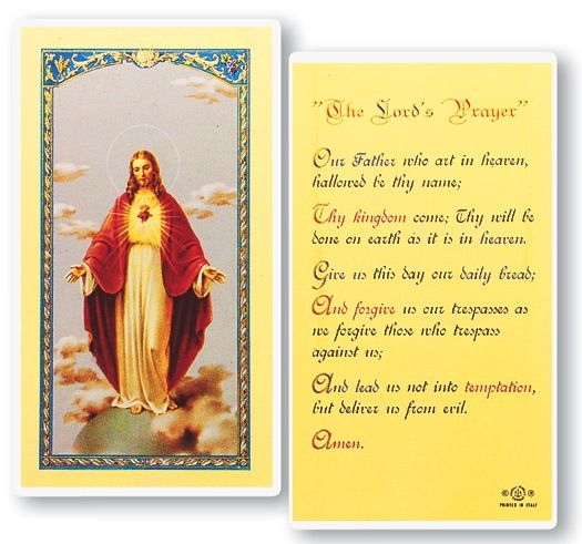The Lord&#39;s Prayer Holy Cards