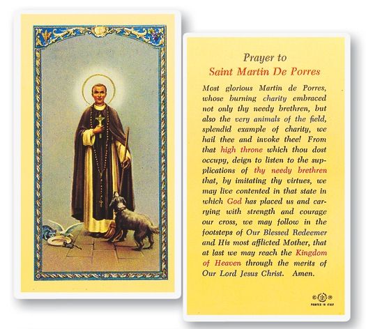 St. Martin De Porres Holy Cards