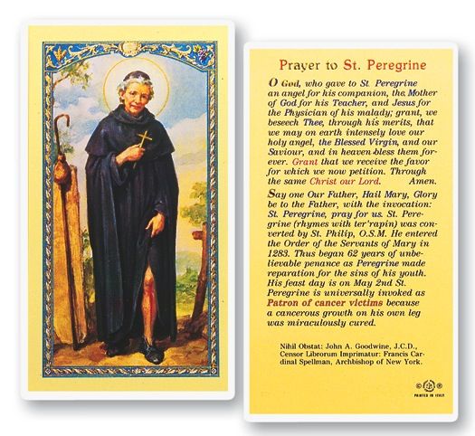 St. Peregrine Holy Cards