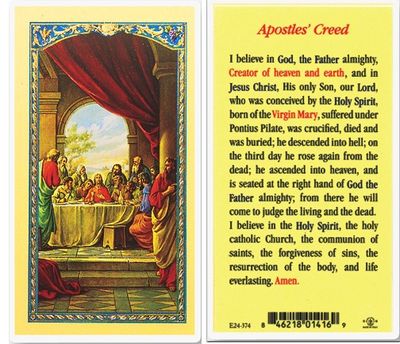 Apostles&#39; Creed Holy Cards