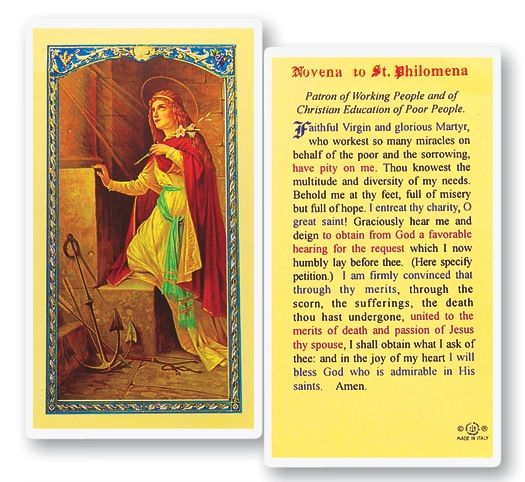 St. Philomena Holy Cards
