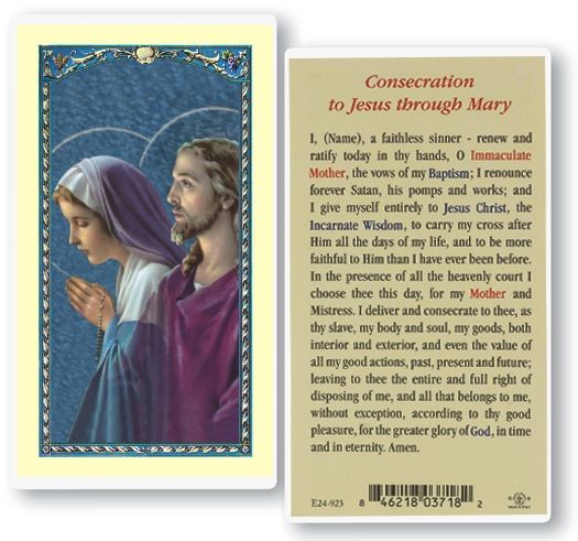 Consecration to Jesus Through Mary Holy Cards