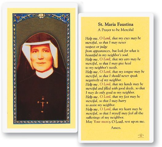 St. Maria Faustina Holy Cards
