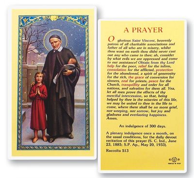 St. Vincent de Paul Holy Cards