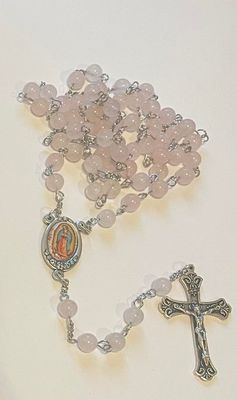 Credo Catholic Our Lady of Guadalupe Rose Quartz Rosary