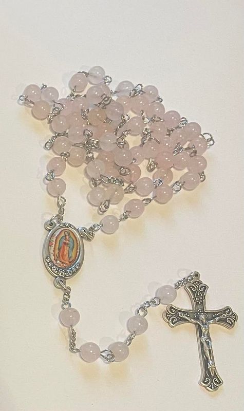 Credo Catholic Our Lady of Guadalupe Rose Quartz Rosary