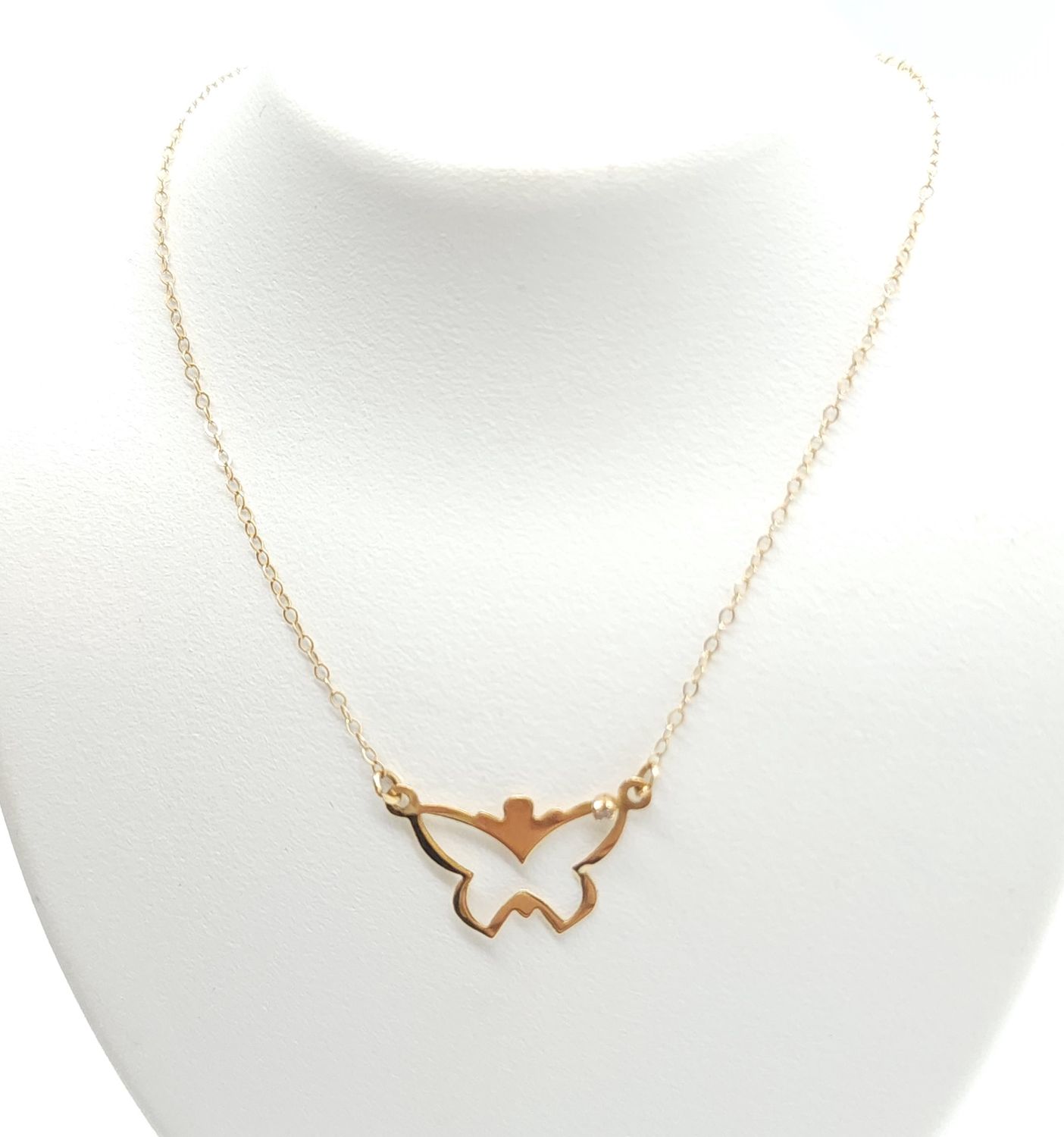 14k Butterfly Necklace Size: 16&quot; #C475