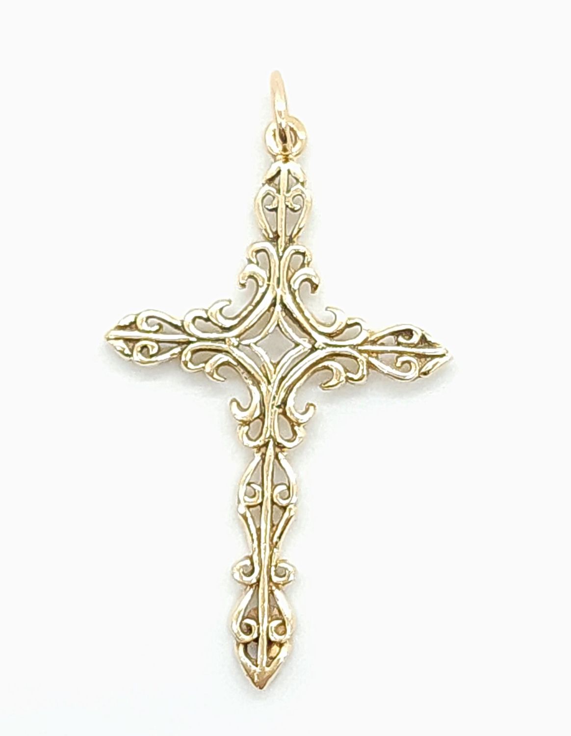 10k Gold Filigree Cross #C479