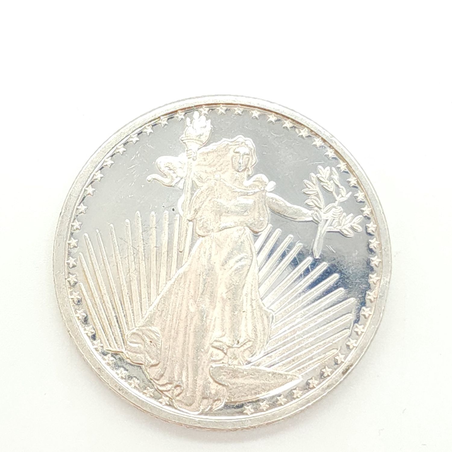 1oz Silver Towne Lady/Eagle Silver Round #D529