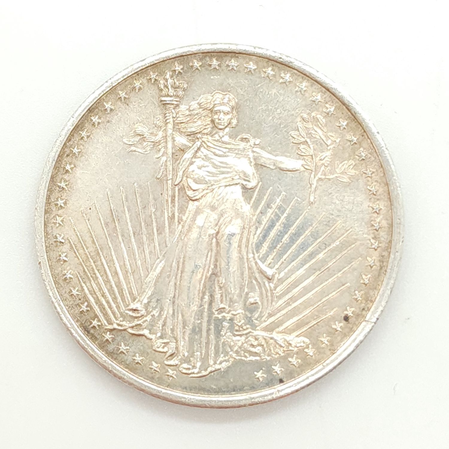 1oz Silver Towne Lady/Eagle Silver Round #D530