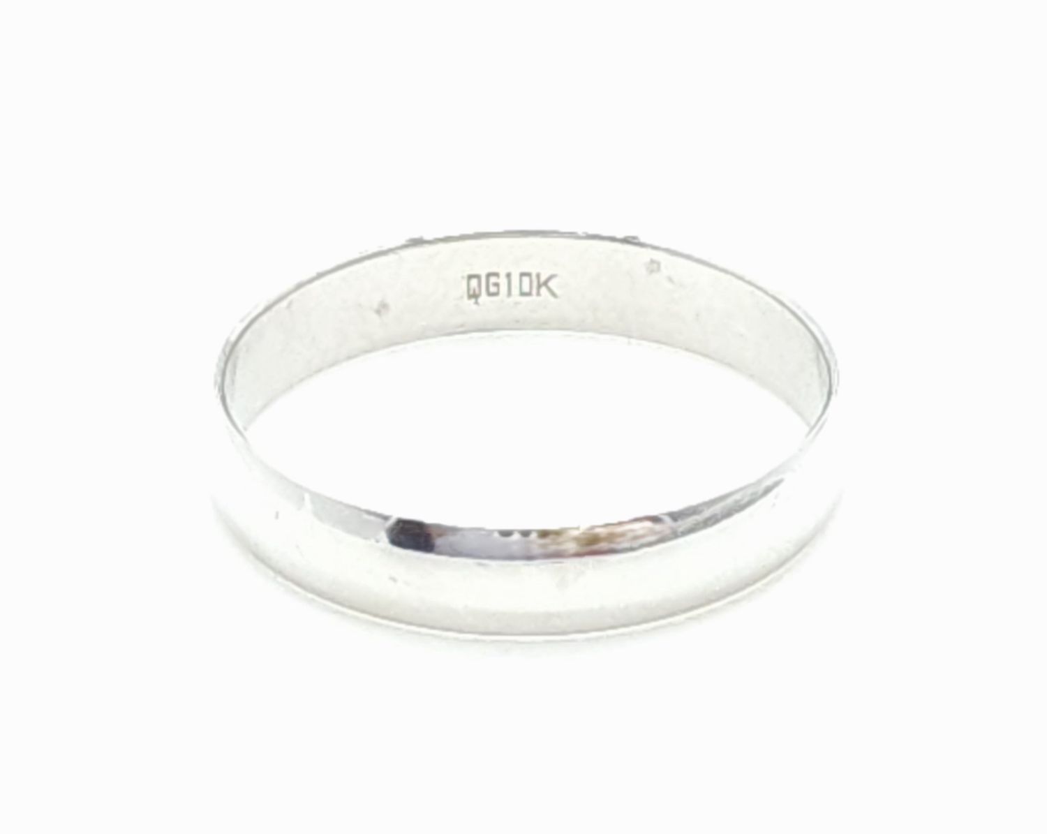 10k White Gold Band Size: 9 #C492