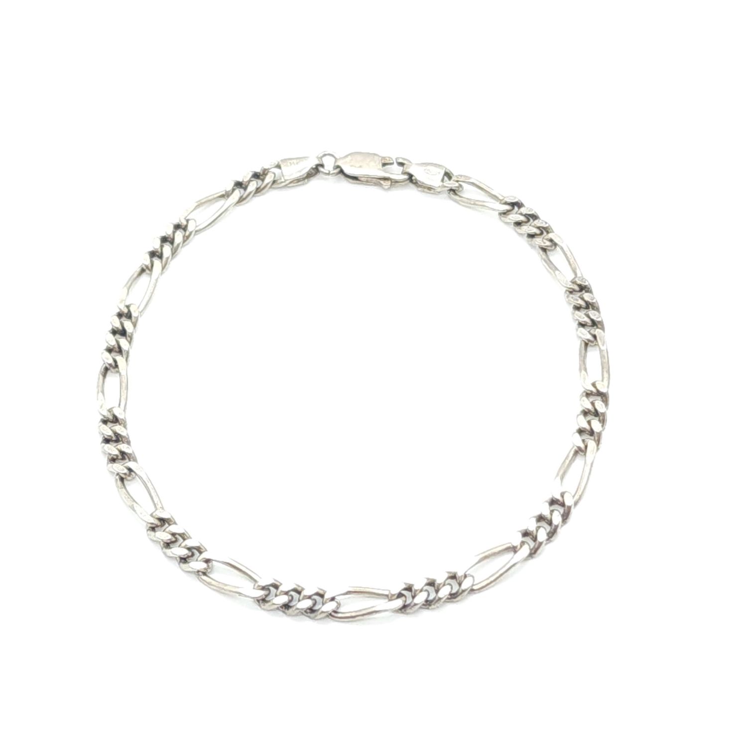 Sterling Silver Figaro Link Bracelet Size: 8.5&quot;