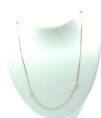 14k Gold Necklace with 6 gold balls Size: 18"