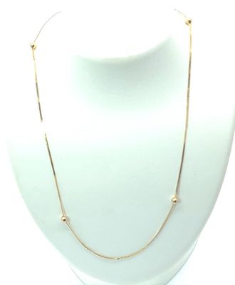 14k Gold Necklace with 6 gold balls Size: 18"