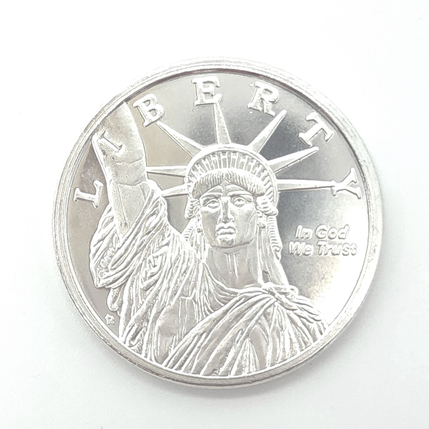 1oz Liberty Torch Money Metals Silver Round.