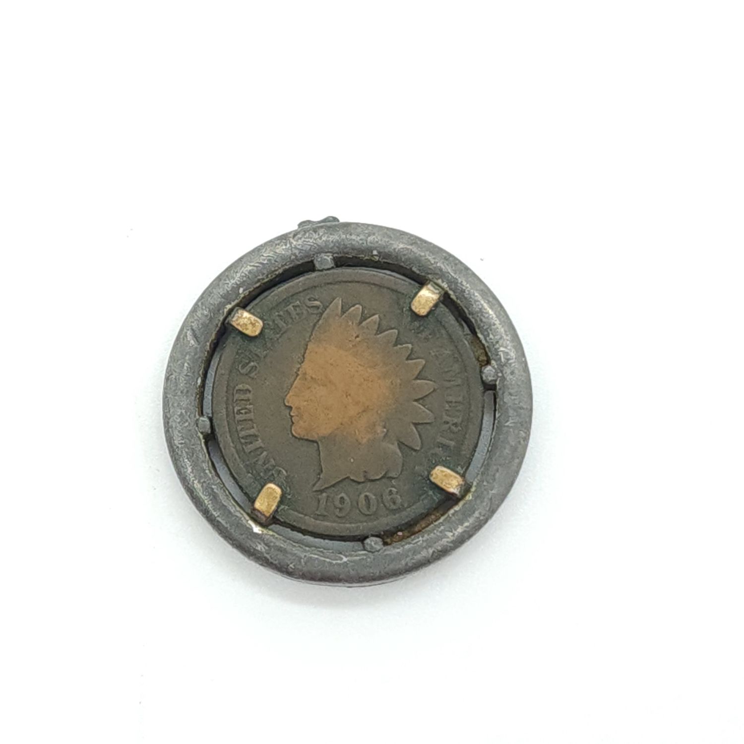 1906 Indian Head Cent in Bezel