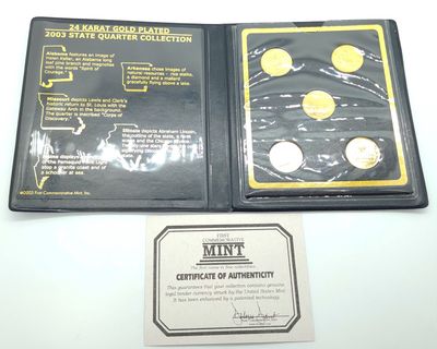 2003 24k Gold Plated State Quarter Collection
