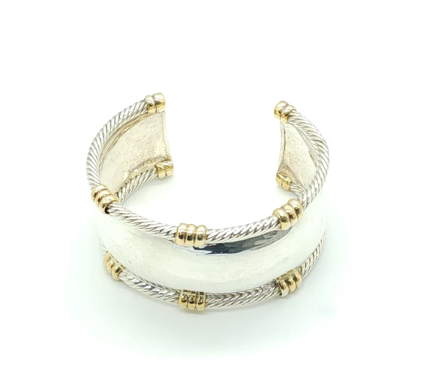 Sterling Silver Cuff w/ Gold Accents