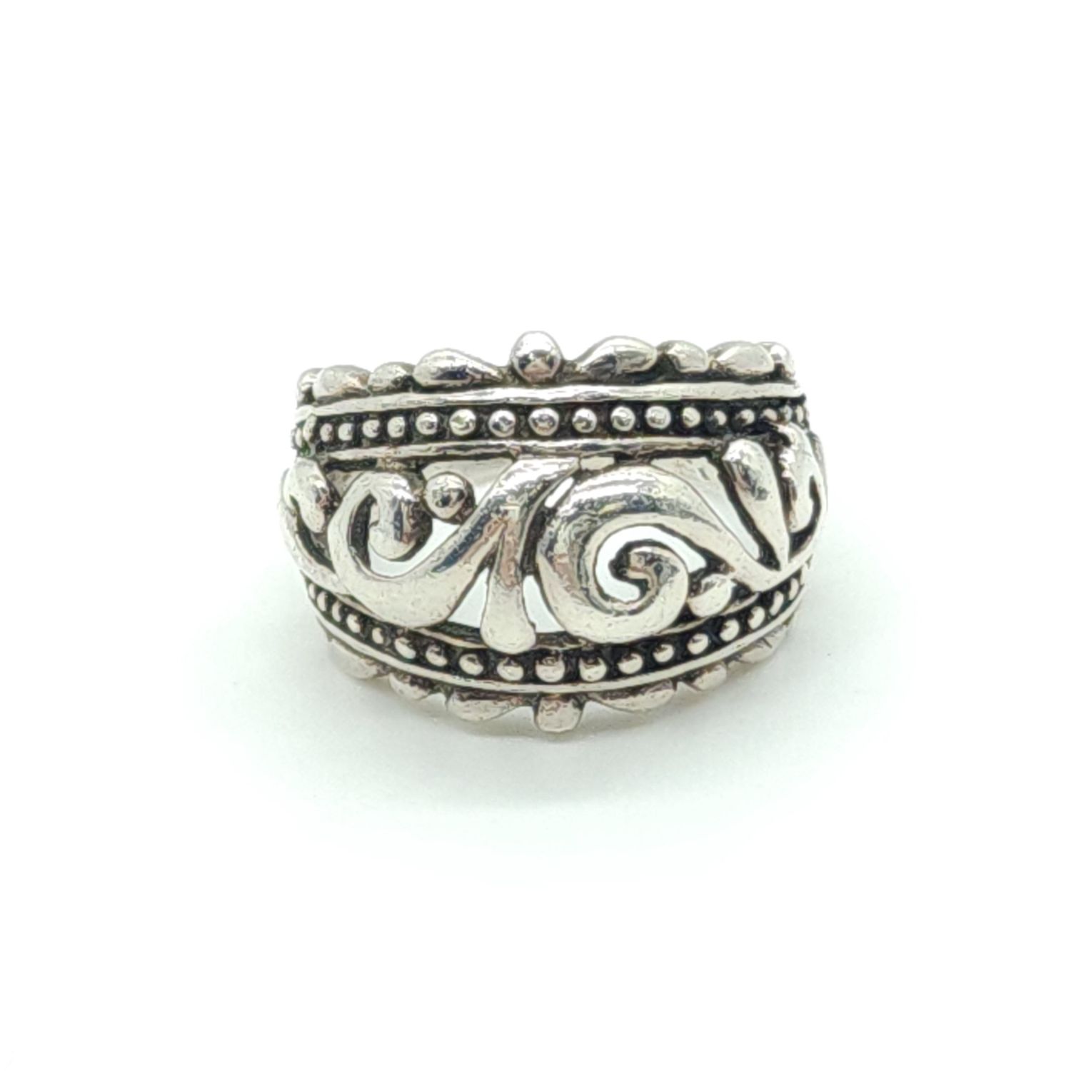 Sterling Silver Dome Filigree Ring Size: 7