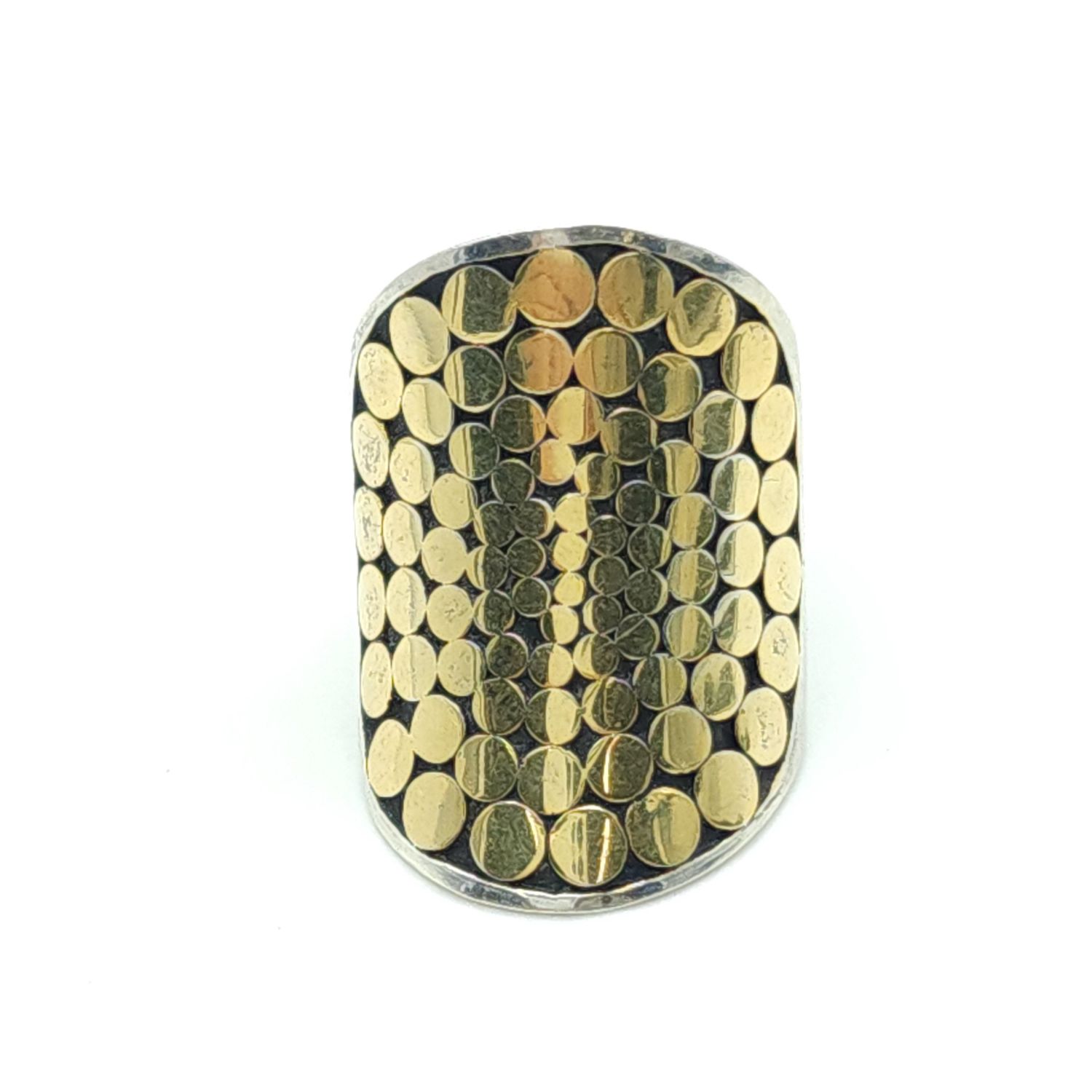 Sterling Silver w/ Gold Dots Saddle Ring Size: 7