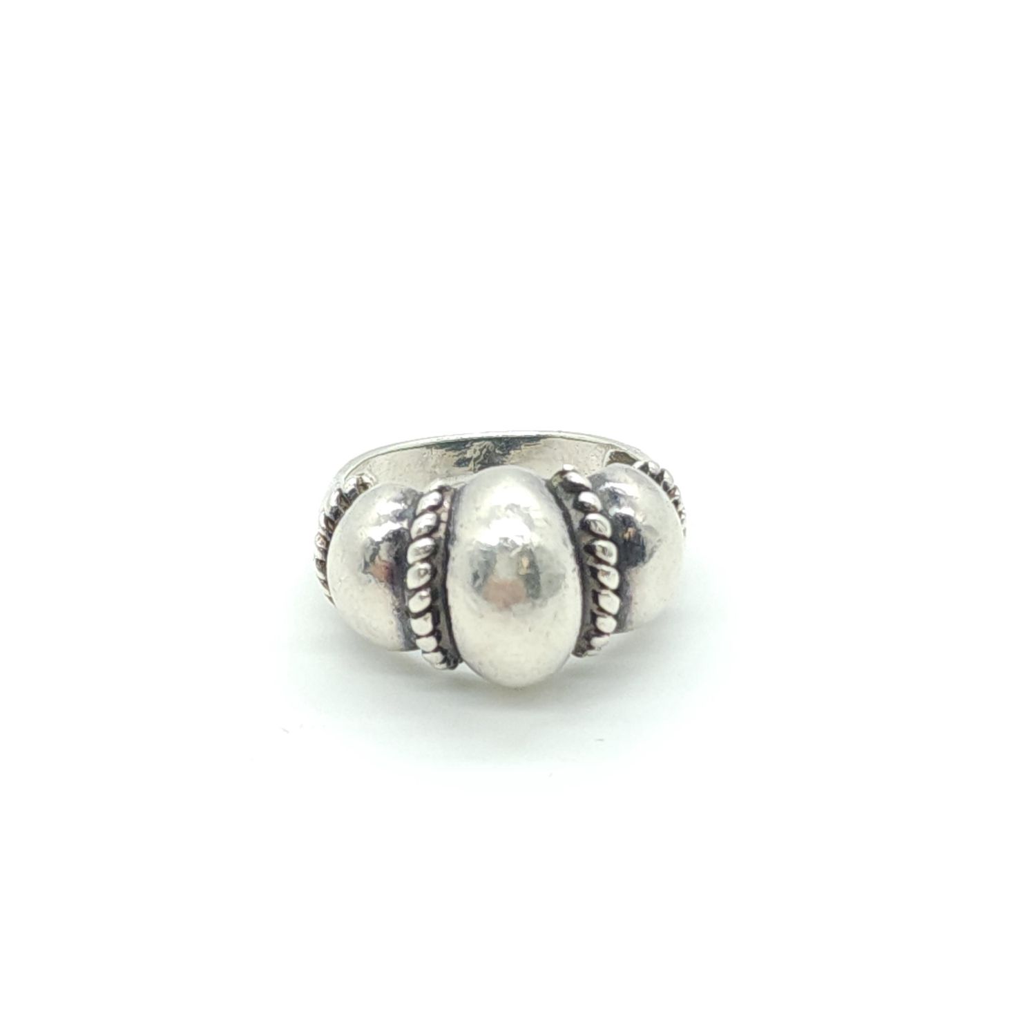 Sterling Silver Ribbed Bubble Ring Size: 8