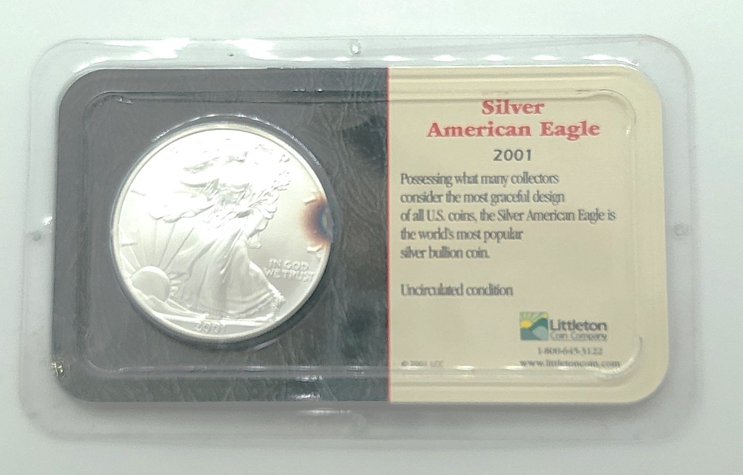 2001 American Silver Eagle Uncirculated.
