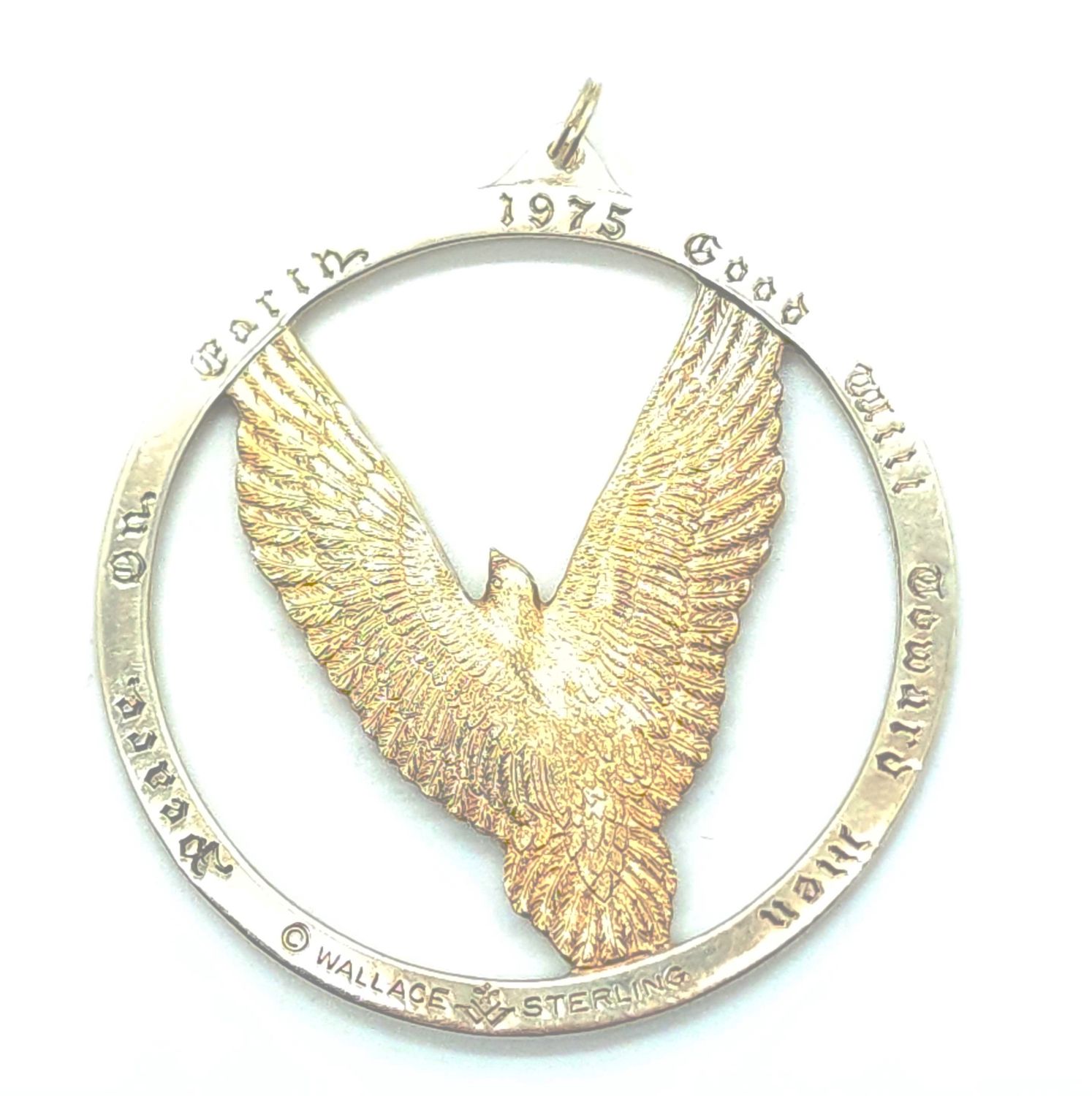 Vintage Sterling Silver Wallace Dove Ornament/Pendant
