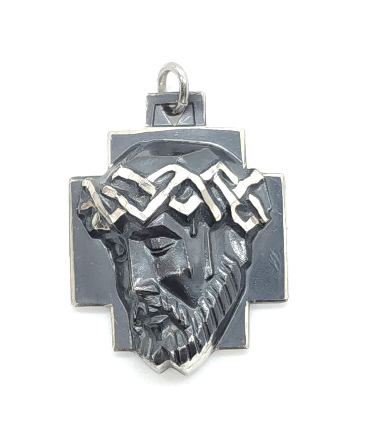 Sterling Silver Vintage Crown of Thorns Jesus Pendant