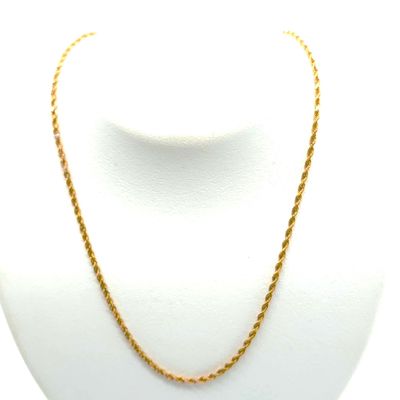14k Gold Solid Rope Chain Size: 20"