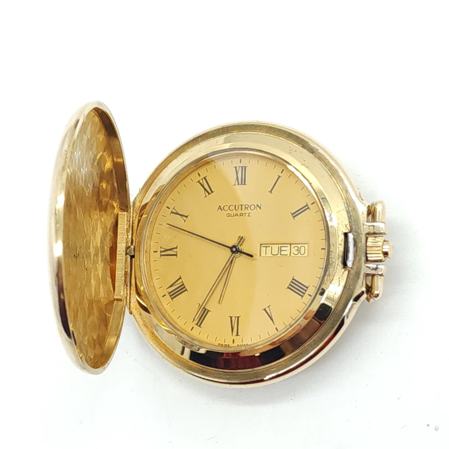 14k Vintage Bulova Accutron Quartz Pocket Watch