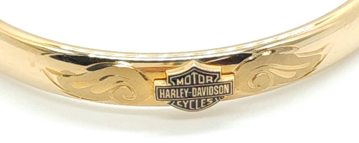 14k 1/20 Gold Filled Vintage Harley-Davidson Bangle Bracelet