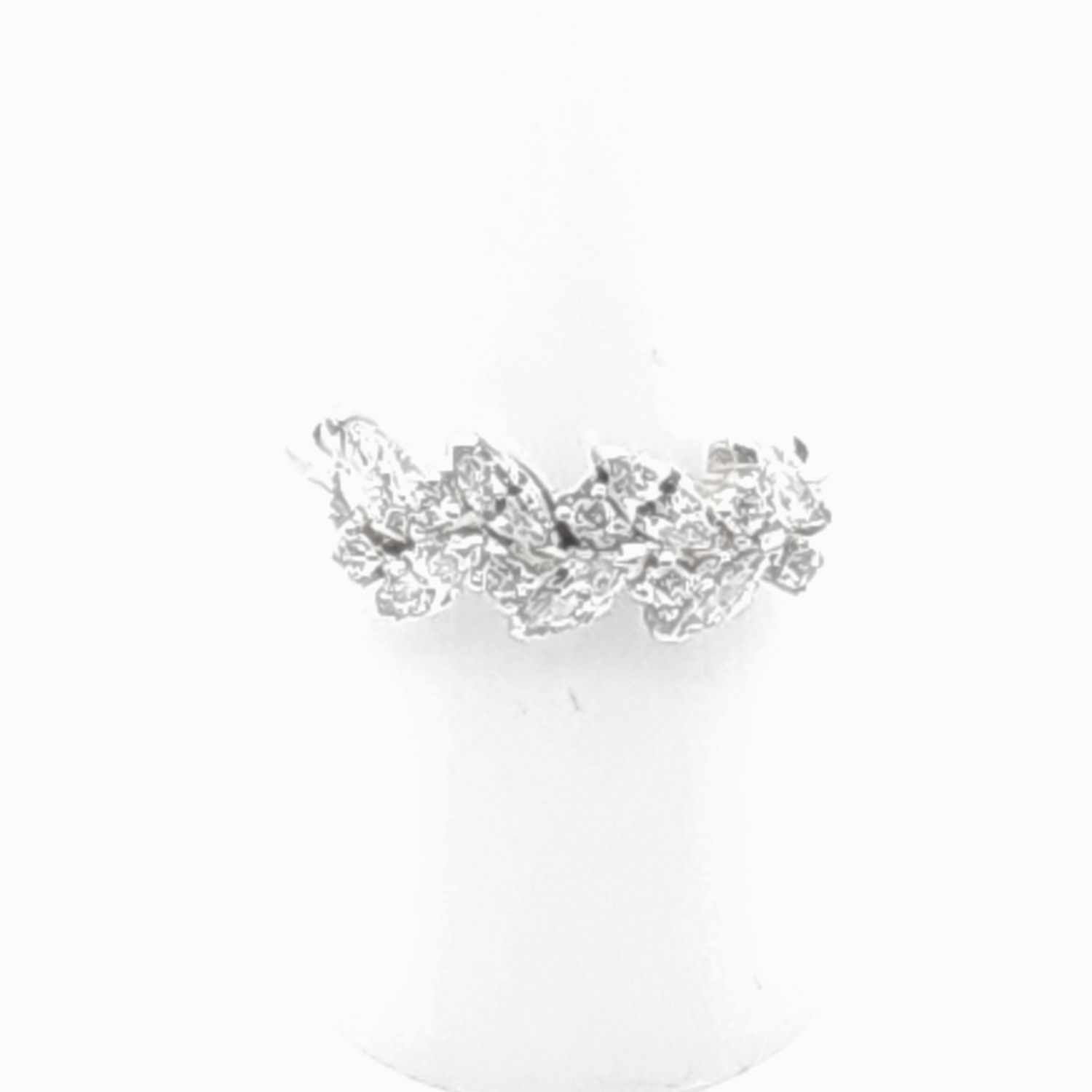 Sterling Silver &amp; Quartz Leaf Ring Size: 9