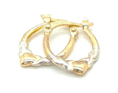 Sterling Silver &amp; Goldtone Heart Dangle Earrings