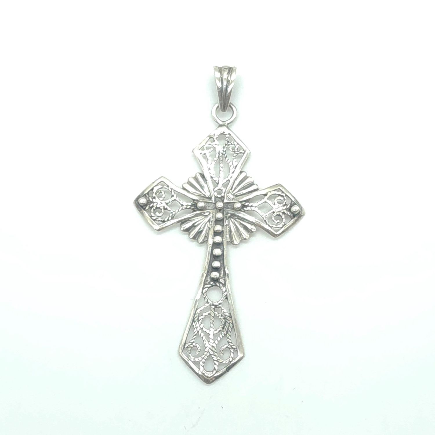 Sterling Silver Filigree Cross Pendant