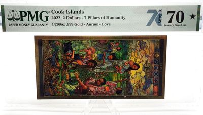 2022 Cook Islands 2 Dollars 1/200oz .999 Gold- Aurum- Love