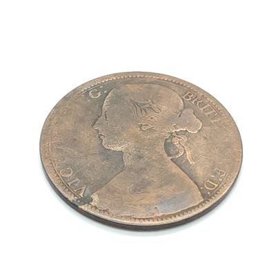 1872 Great Britain Queen Victoria Bun Head Bronze One Penny