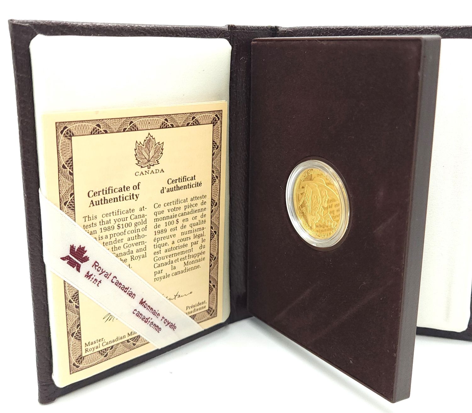1989 1/2oz $100 Canadian Gold Sainte Marie Proof Coin