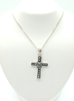 Sterling Silver Chain w/ Sterling Silver Cross Size: 16-19"