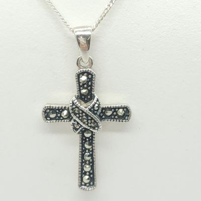 Sterling Silver Chain w/ Sterling Silver Cross Size: 16-19"